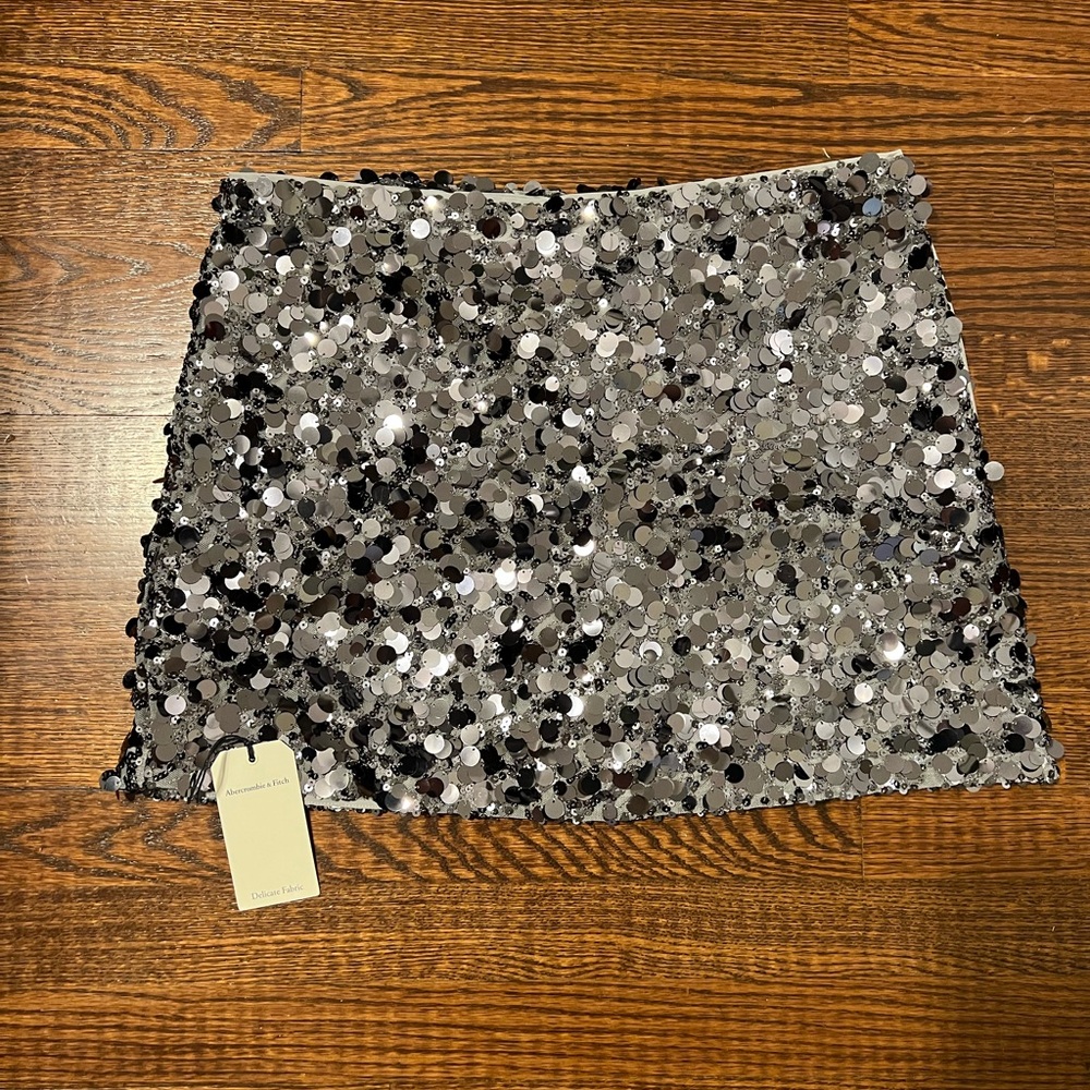 Chanel Silver Sequin Mini Skirt